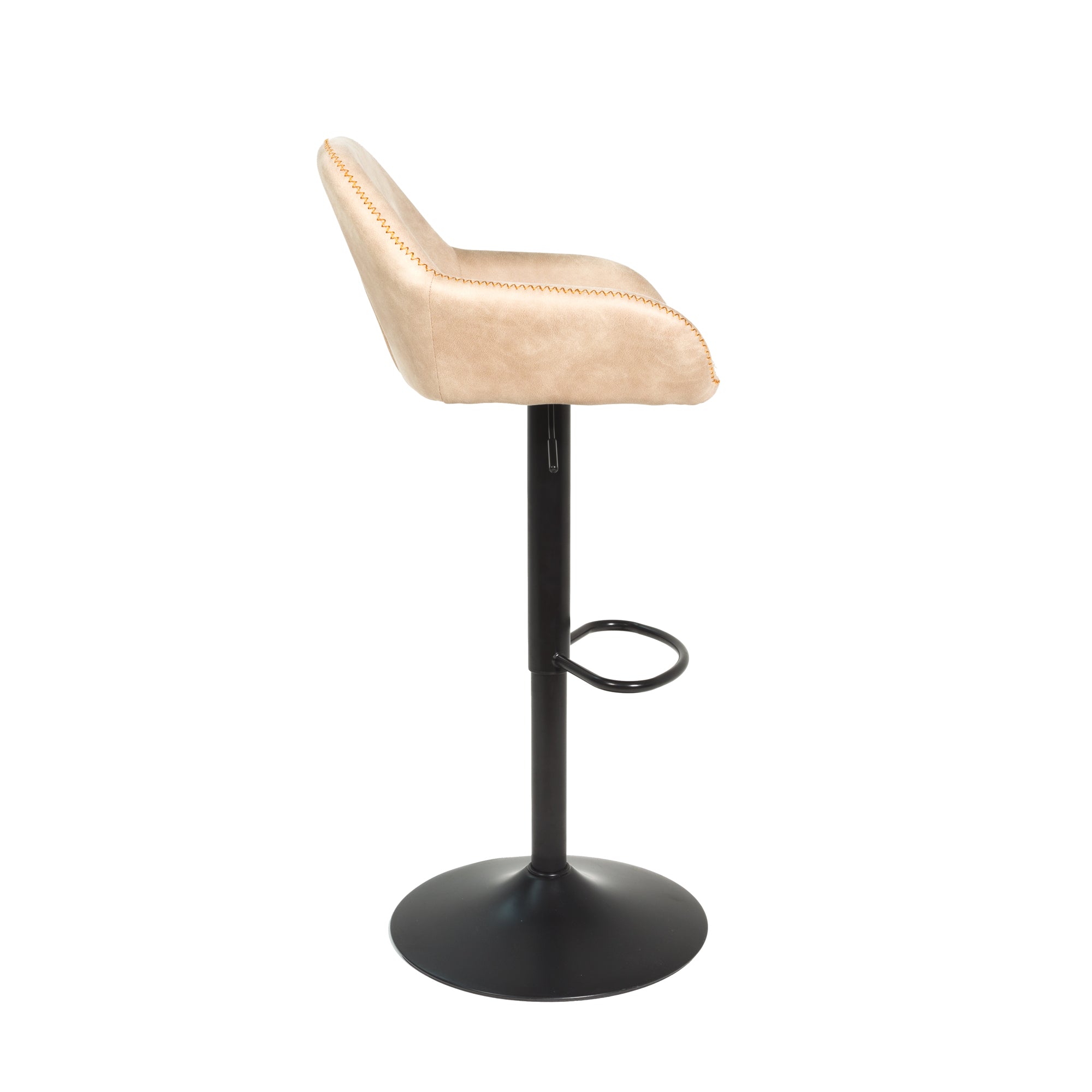 Baxter Moleskin Oyster Cream Gas Lift Set of Two Kitchen Bar Stools